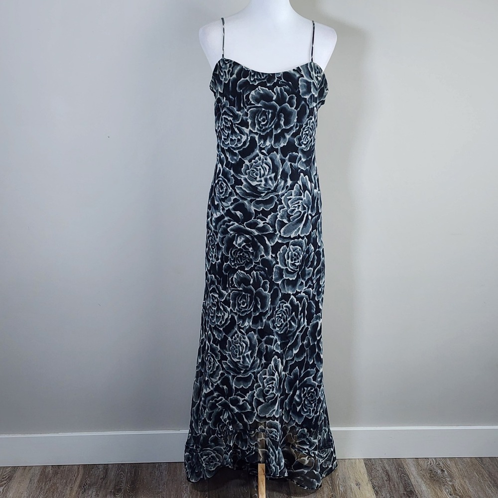 Y2K Floral Maxi Dress Womens 9 Hi Lo Grunge Goth Whimsigoth Bella Swan Twilight